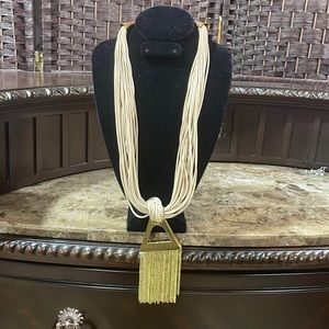 Sassy Jones Long Necklace-Beige